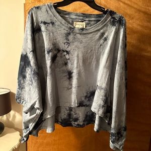 Free people tie dye oversized cropped top